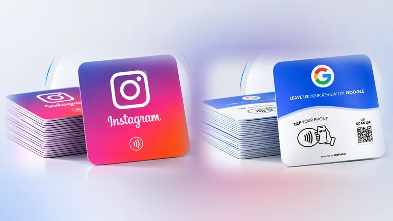 Tarjetas NFC de Instagram y de Google juntas, el combo de las dos